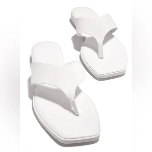 White Thong Slip On Sandal - Picture 3 of 6